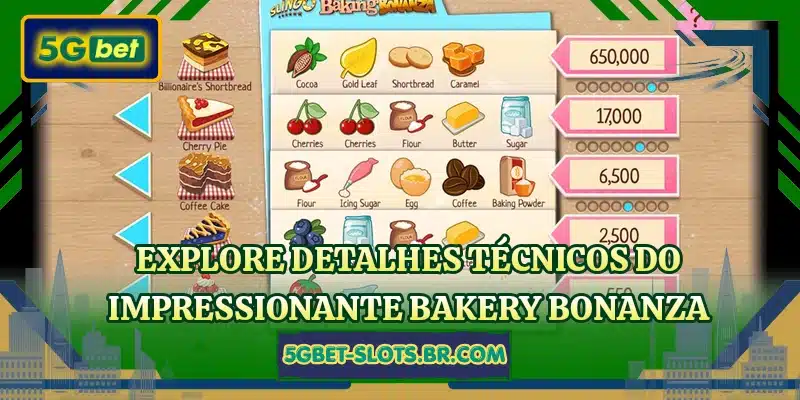 Explore detalhes técnicos do impressionante Bakery Bonanza